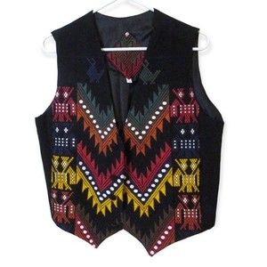 Embroidered Southwest Vest With Buttons Size Small